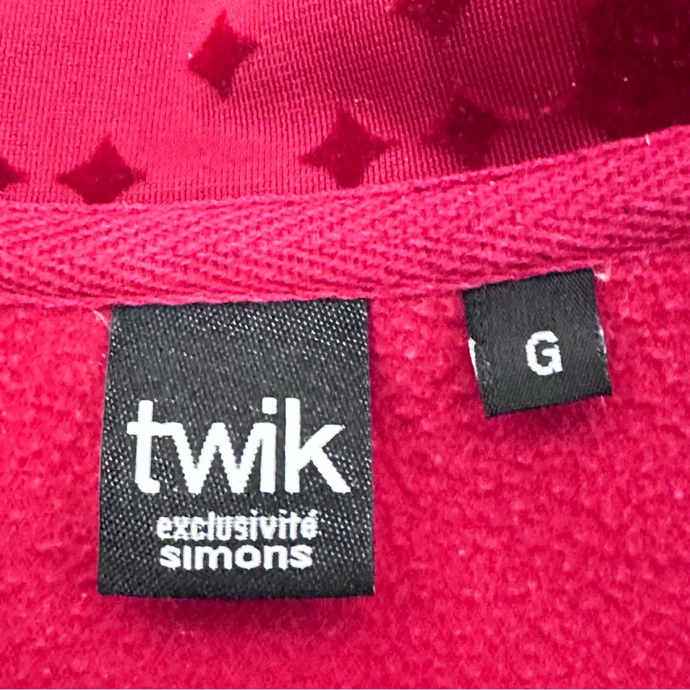 2/$15 Twik Jacket Sweater Women’s Size Large Long Sleeve Full Zip Raised Velvet - Picture 5 of 8